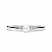 Inel cu perla naturala alba din argint si cristale zirconiu DiAmanti ZSK21241R-W-G